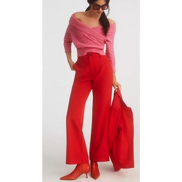 41. Anthropologie Maeve Cropped Off-The-Shoulder Cashmere Sweater - Picture 2 of 8